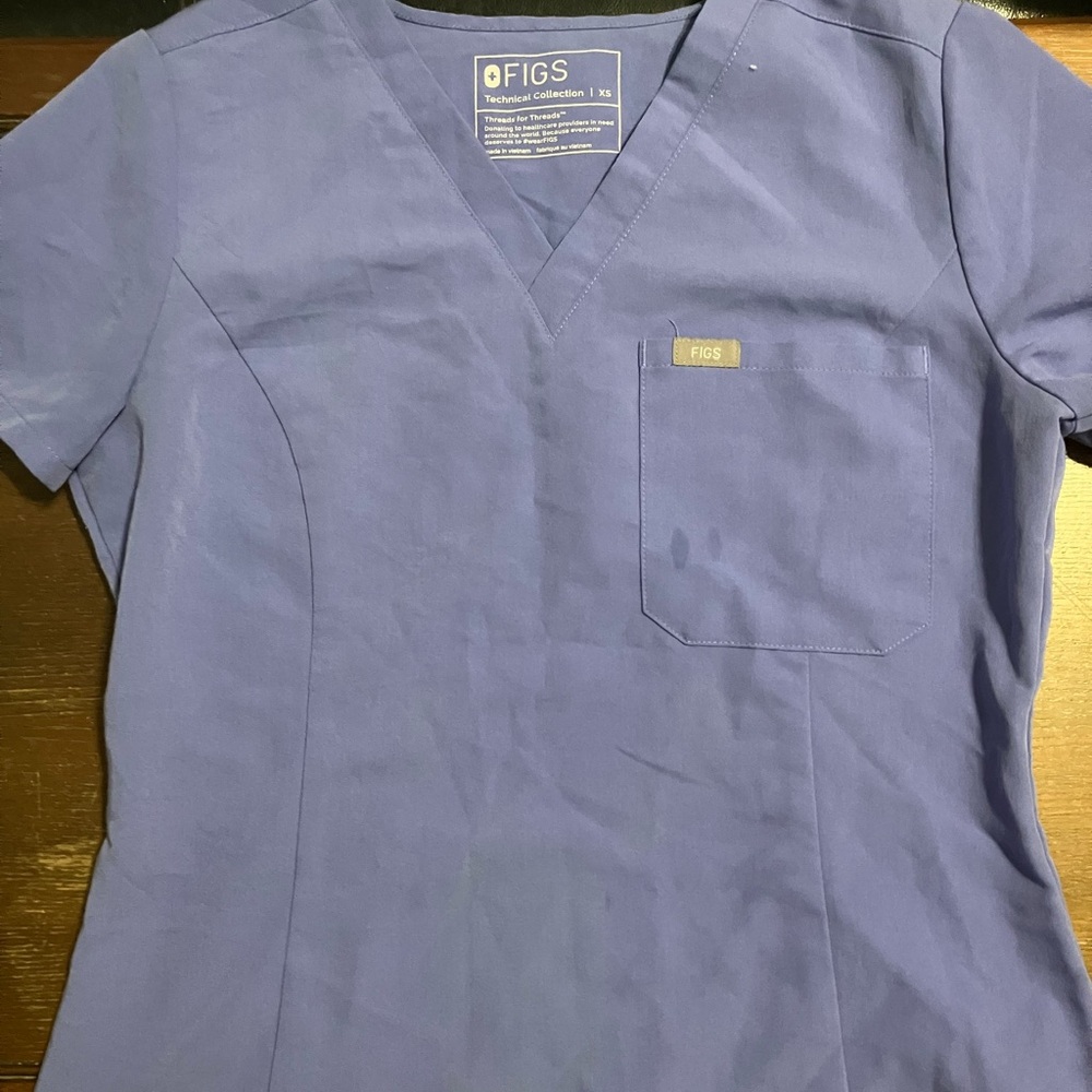 Figs Catarina Slim scrub top Blueberry size XS